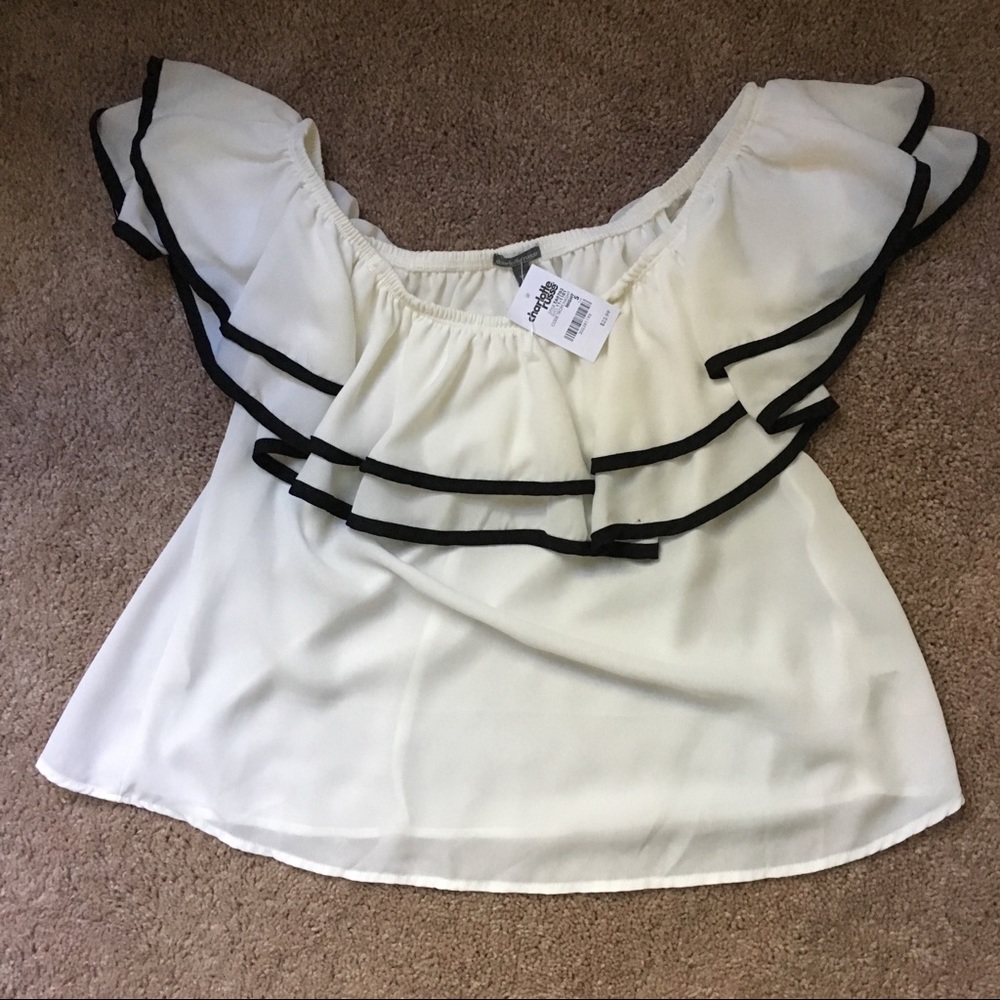 Ruffle Off The Shoulder Crop Top